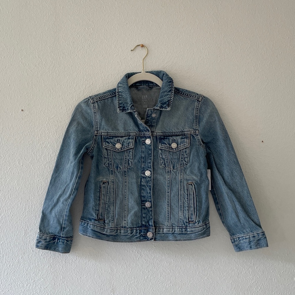 GAP Kids Jean Jacket Blue Denim Snap Front Classic